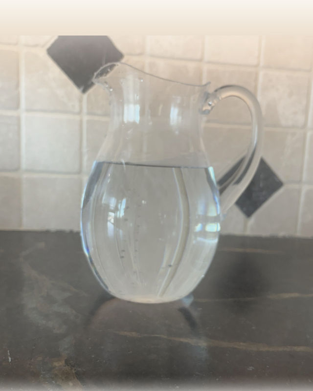 The finished water, poured off the sediment